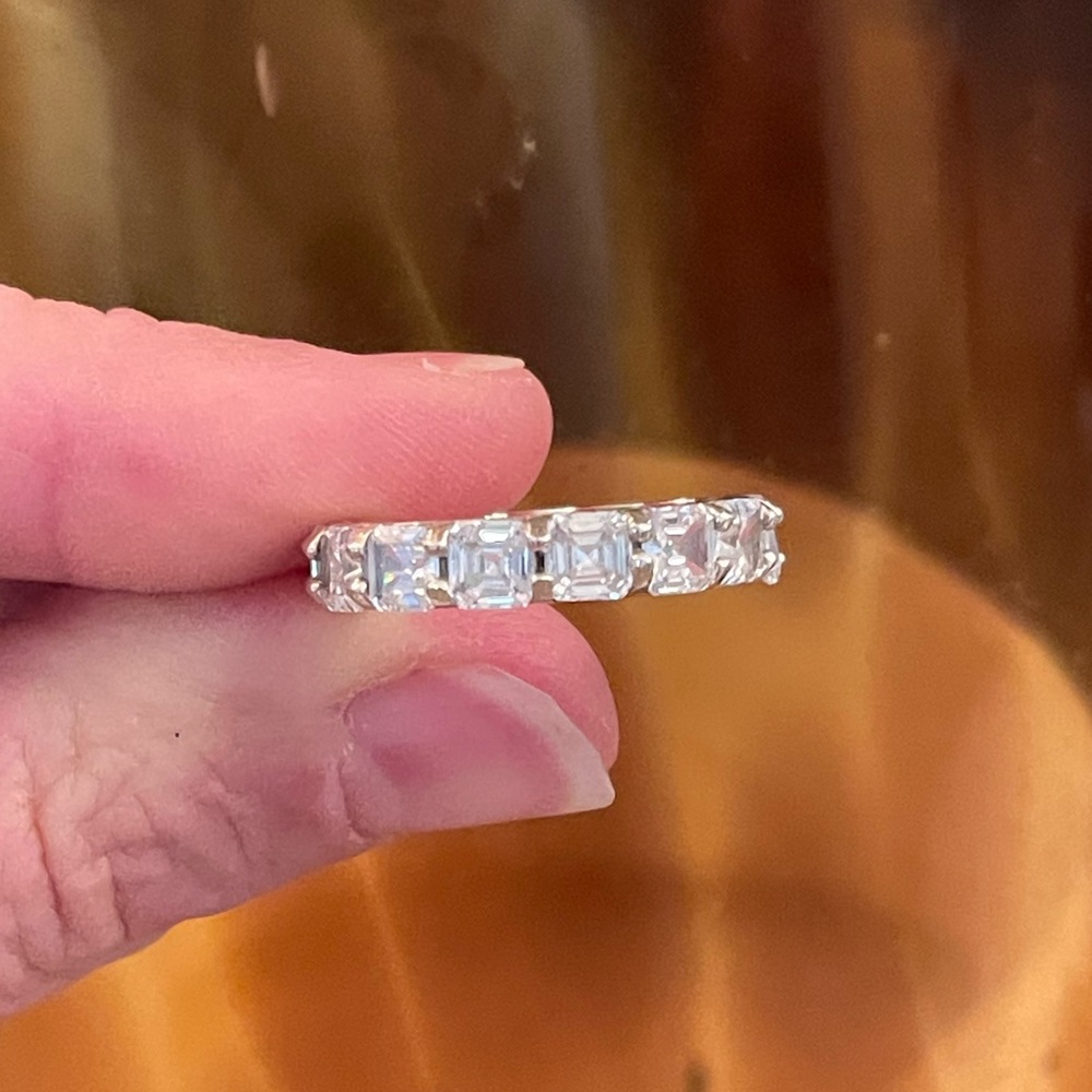 Solid Sterling Silver Stamped 925 Lab Created Dia… - image 6